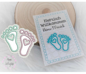 Stickdatei - Babyfüße Embossed